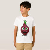 Happy Zwiebel Vegane Pflanzensammlung T-Shirt (Vorne ganz)