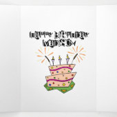 HappyBirthday Card Februar 2022 Kalender Dreimal Dreifach Gefaltete Karte (Innenseite Mitte)