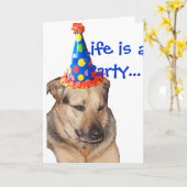 HappyBirthday, Leben ist ein Party… Karte (Gelbe Blume)