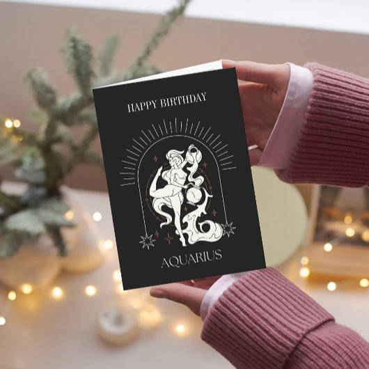 HappyBirthday Mystic Aquarius Zodiac Card Einladung