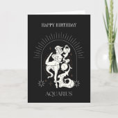 HappyBirthday Mystic Aquarius Zodiac Card Einladung (Vorderseite)