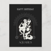 HappyBirthday Mystic Aquarius Zodiac Postkarte (Vorderseite)