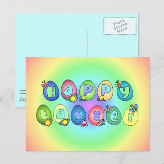 happyeaster 3 feiertagspostkarte (Vorne/Hinten)