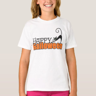 HappyHalloween Black CatPersonalized T-Shirt