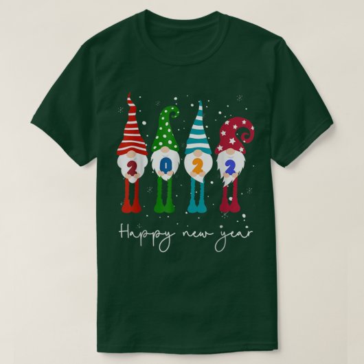 HappyNew Year 2022 Gnome Xmas Family Matching T-Shirt (Design vorne)