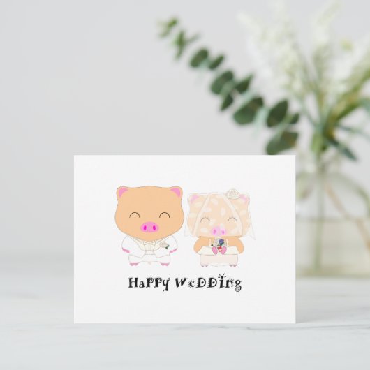 HappyWedding Postkarte (Stehend Vorderseite)