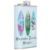 Hapuna Beach Hawaii Surfboards Flachmann (Rechts)