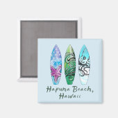 Hapuna Beach Hawaii Surfboards Magnet (Vorderseite/Rückseite)