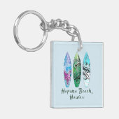 Hapuna Beach Hawaii Surfboards Schlüsselanhänger (Vorderseite links)