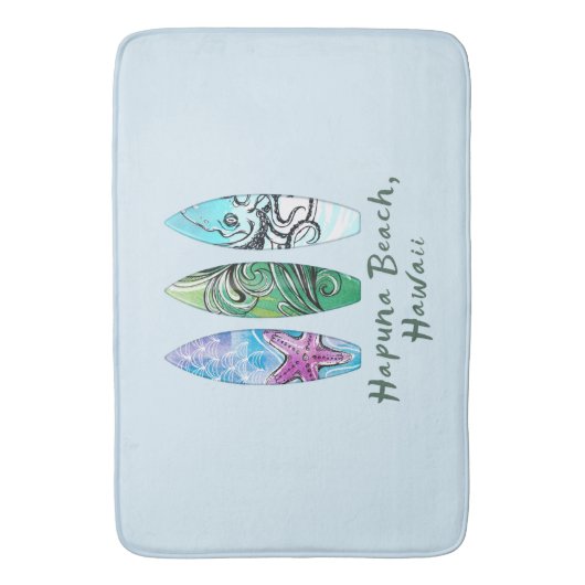 Hapuna Beach Hawaii Surfbretter Badematte (Vorderseite Vertikal)