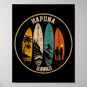 Hapuna Beach Hawaii Surfen Männer Frauen Surfer Poster