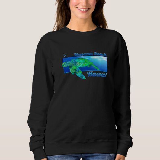 Hapuna Beach Hawaii Swimming Honu Sweatshirt (Vorderseite)