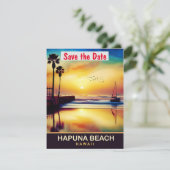 Hapuna Beach, Hawaii, Travel Postcard, Save The Date (Stehend Vorderseite)