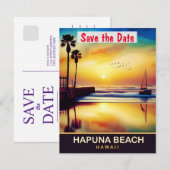 Hapuna Beach, Hawaii, Travel Postcard, Save The Date (Vorne/Hinten)