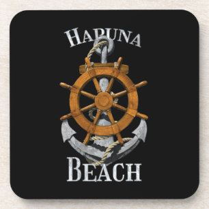 Hapuna Beach Hawaii Urlaub Nautical Anchor Helm Getränkeuntersetzer