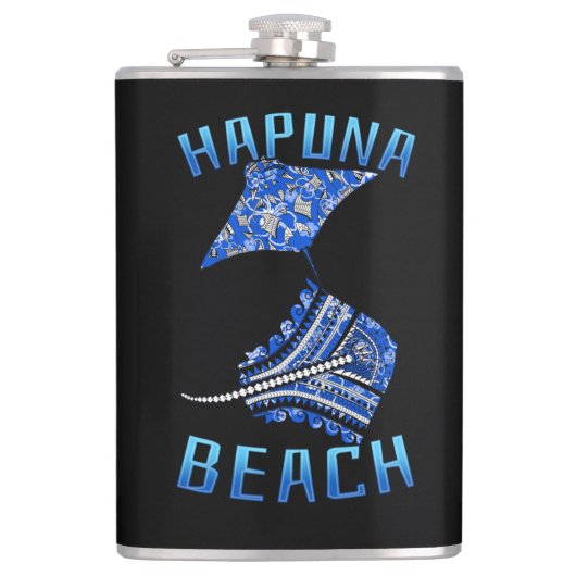 Hapuna Beach Hawaii Vacation Tribal Stingray Flachmann (Vorderseite)