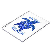 Hapuna Beach Hawaii Vacation Tribal Turtle Notizblock (Linke Seite)
