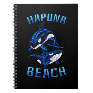 Hapuna Beach Hawaii Vacation Tribal Whale Orcas Notizblock