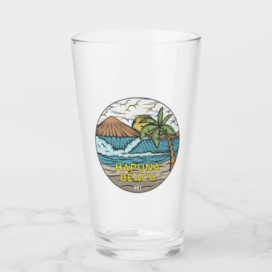 Hapuna Beach Hawaii Vintag Glas (Vorderseite)