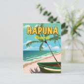 Hapuna Hawaii Reiseplakat Postkarte (Stehend Vorderseite)