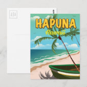 Hapuna Hawaii Reiseplakat Postkarte (Vorne/Hinten)