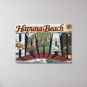 Hapuna Strand, Hawaii - große Buchstabe-Szenen Leinwanddruck