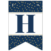 Hapy Birthday Banner in Blau und Gold (Zweite Fahne)