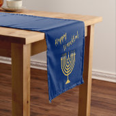 Hapy Hanukkah Menorah Blue Kurzer Tischläufer (Beispiel)