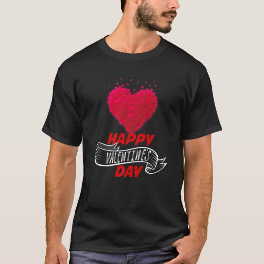 Hapy Valentine's Day Matching Geschenk T-Shirt (Vorderseite)