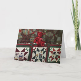 Har-Ber Village velvet bear 2014c Greeting Card Feiertagskarte