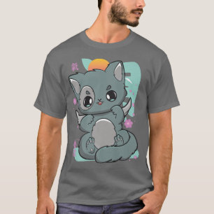 Harajuku Cat Goth Sakura Kanji Anime Neko Angelcor T-Shirt