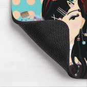 Harajuku Mädchen in den Tupfen Mousepad (Ecke)