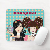 Harajuku Mädchen in den Tupfen Mousepad (Mit Mouse)