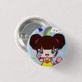Harajuku Mädchen Yuriko Button (Vorne & Hinten)
