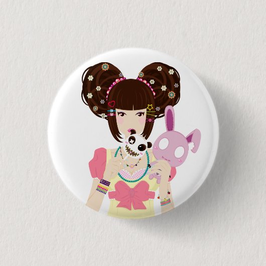 Harajuku Mädchen Yuriko Button (Vorderseite)