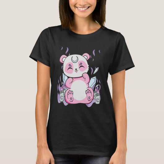 Harajuku Panda und Nu Goth Bear für Niedlichen Hor T-Shirt (Vorderseite)