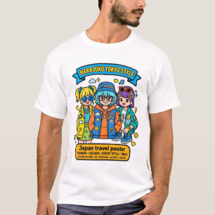 Harajuku Tokio Style Reiseplakat Design T-Shirt