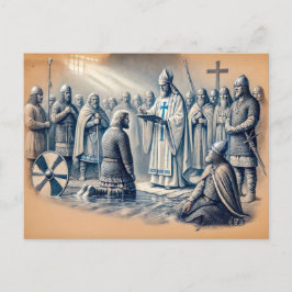 Harald Bluetooth Zeichnend in Pastel Chalk Postkarte