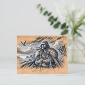 Harald Fairhair in Pastel Chalk Zeichnend Postkarte (Stehend Vorderseite)