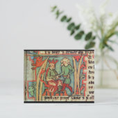 Harald I Fairhair begrüßt Guthrum "Flateybok" Postkarte (Stehend Vorderseite)