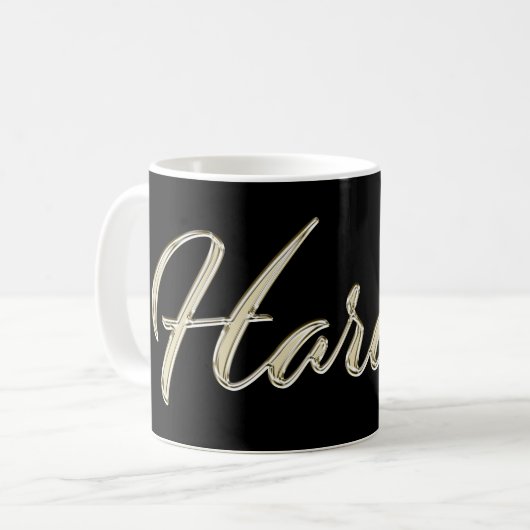 Harald Name whitegold Tasse Teetasse Kaffeetasse (Vorderseite Links)