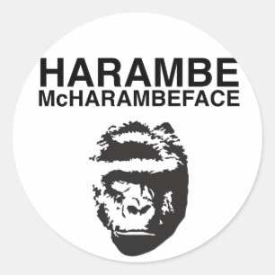 Harambe McHarambeface Runder Aufkleber