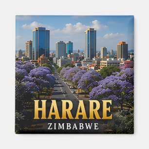 Harare Jacaranda-Boulevards und Simbabwe-Geist Magnet
