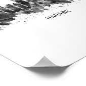 Harare Zimbabwe Skyline BW Poster (Ecke)