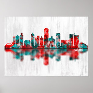 Harare Zimbabwe Skyline Poster