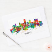Harare Zimbabwe Skyline Rechteckiger Aufkleber (Umschlag)