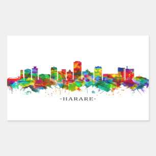 Harare Zimbabwe Skyline Rechteckiger Aufkleber