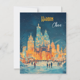 Harbin China Vintage Reise Postkarte
