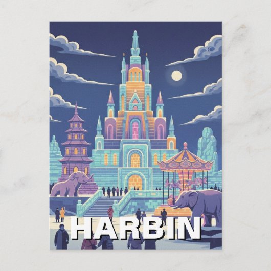 Harbin-Eis-Festival China Postkarte (Vorderseite)