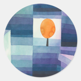 Harbinger of autumn abstract watercolor Paul Klee Runder Aufkleber